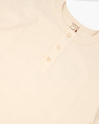 Samurai Jeans SJST-SC02 Japanese Cotton Henley - Natural | Samurai Jeans T Shirts | JEANSTORE