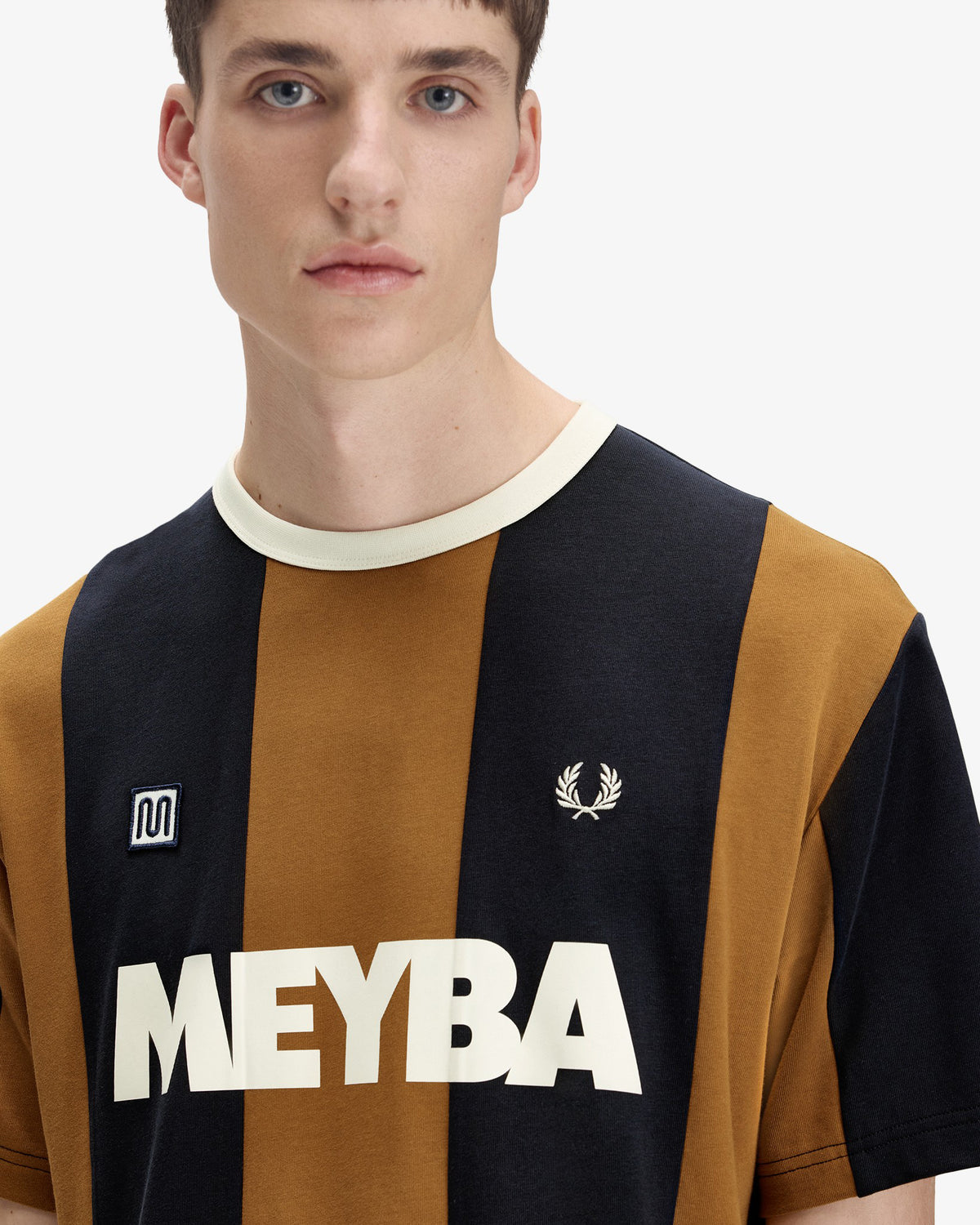 Fred Perry x Meyba Striped Ringer T-Shirt - Dark Caramel