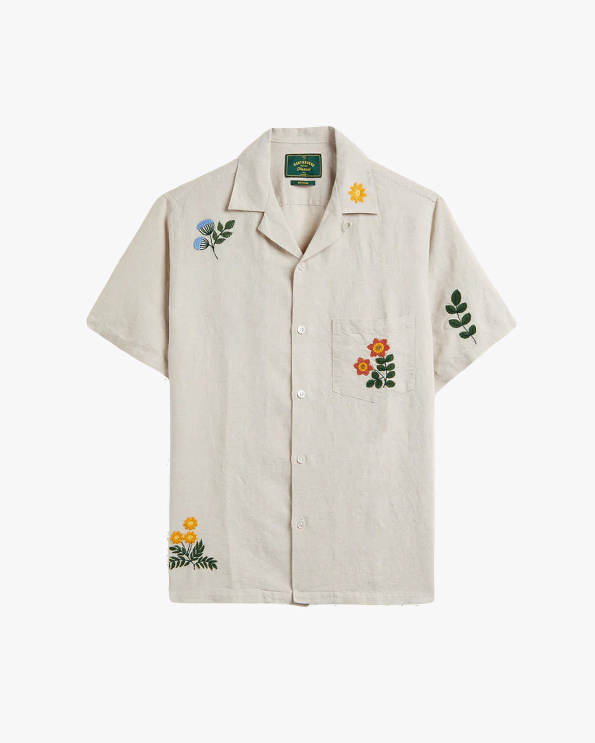 Portuguese Flannel Spring Embroidery Shirt - Ecru