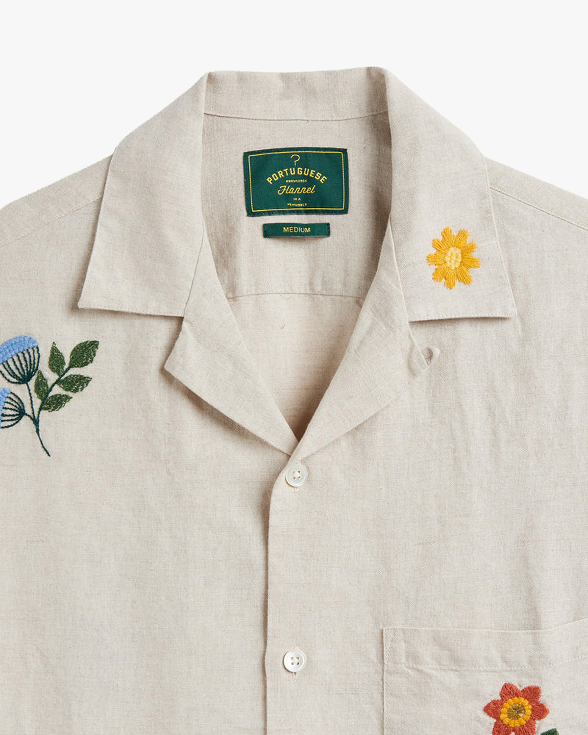 Portuguese Flannel Spring Embroidery Shirt - Ecru