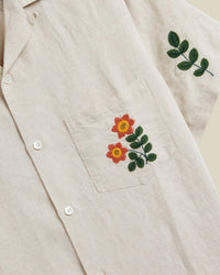 Portuguese Flannel Spring Embroidery Shirt - Ecru