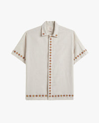Portuguese Flannel Sprout Embroidery Shirt - Ecru