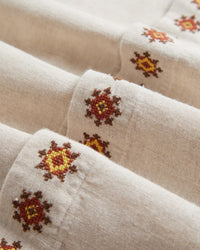 Portuguese Flannel Sprout Embroidery Shirt - Ecru