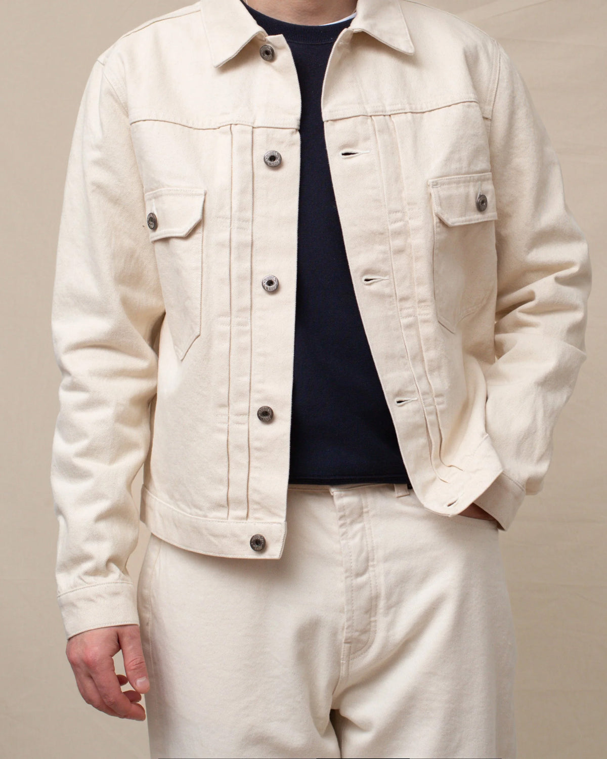 Dubbleware Type II Selvedge Denim Jacket - Ecru | Dubbleware Jackets & Coats | JEANSTORE