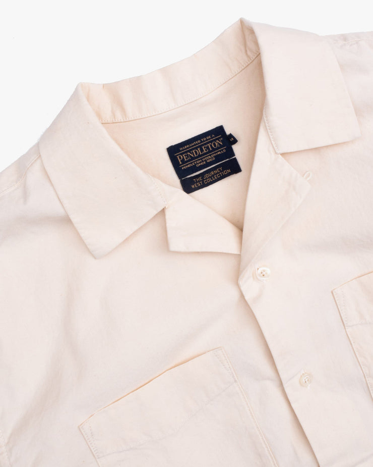 Pendleton Camp Collar Cotton-Linen Shirt - Bone / Fire Legend | Pendleton Shirts | JEANSTORE