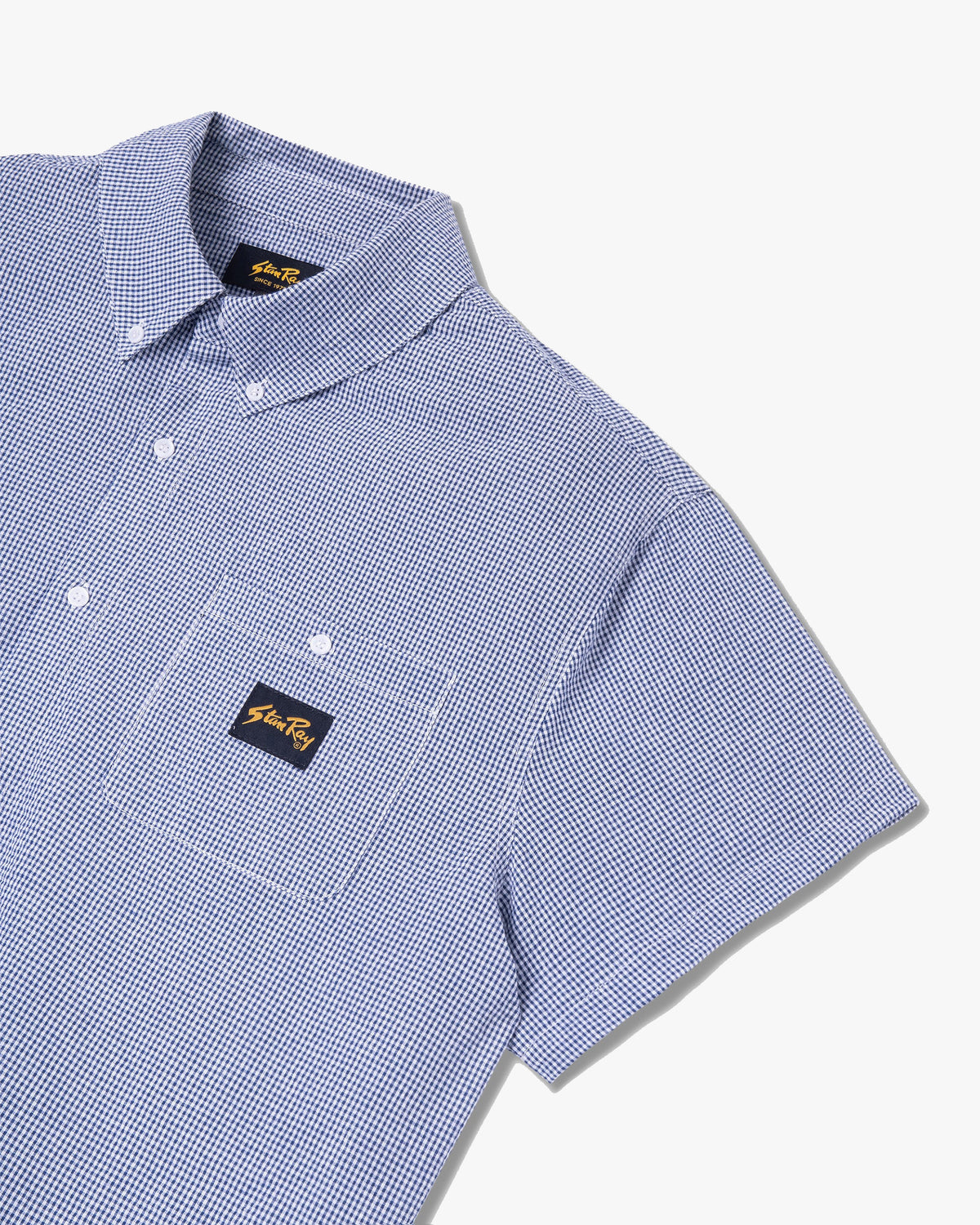 Stan Ray S/S Flannel Shirt - Blue Gingham