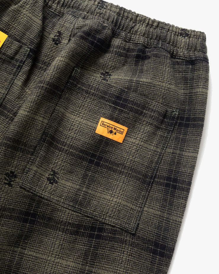 Service Works Thistle Plaid Chef Pant - Olive
