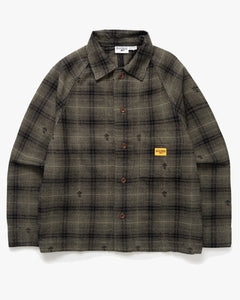 Service Works Thistle Plaid Front Of House Jacket - Olive
