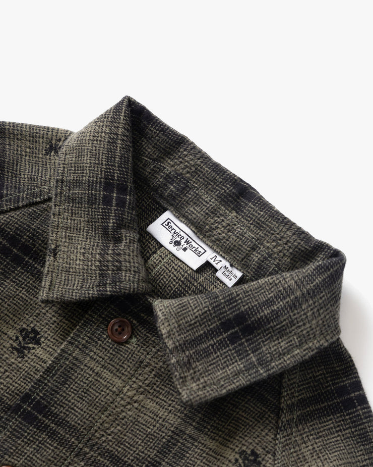 Service Works Thistle Plaid Front Of House Jacket - Olive