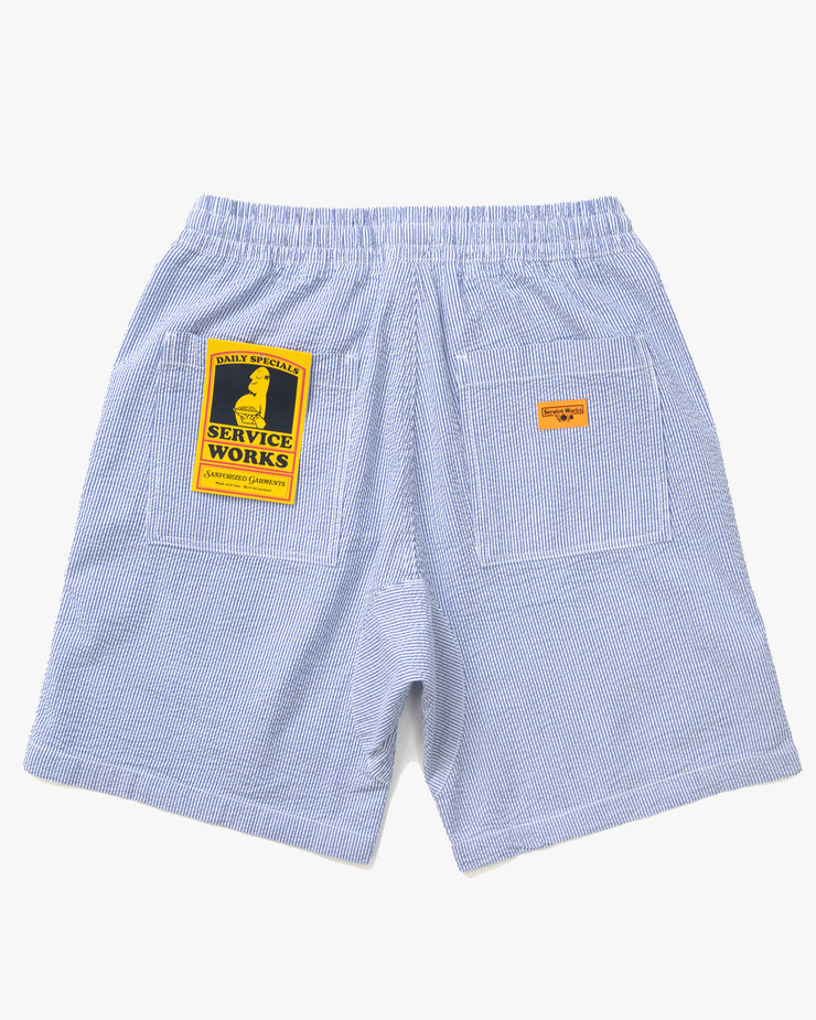 Service Works Seersucker Chef Shorts - Navy Stripe