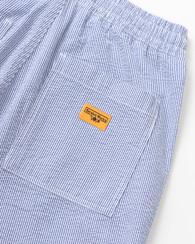 Service Works Seersucker Chef Shorts - Navy Stripe