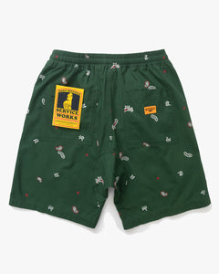 Service Works Paisley Chef Shorts - Forest