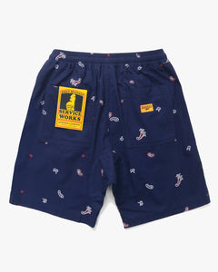 Service Works Paisley Chef Shorts - Royal