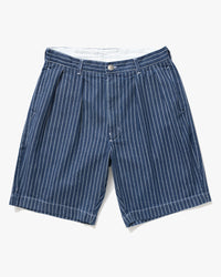 Service Works Pinstripe Denim Part Timer Shorts - Indigo