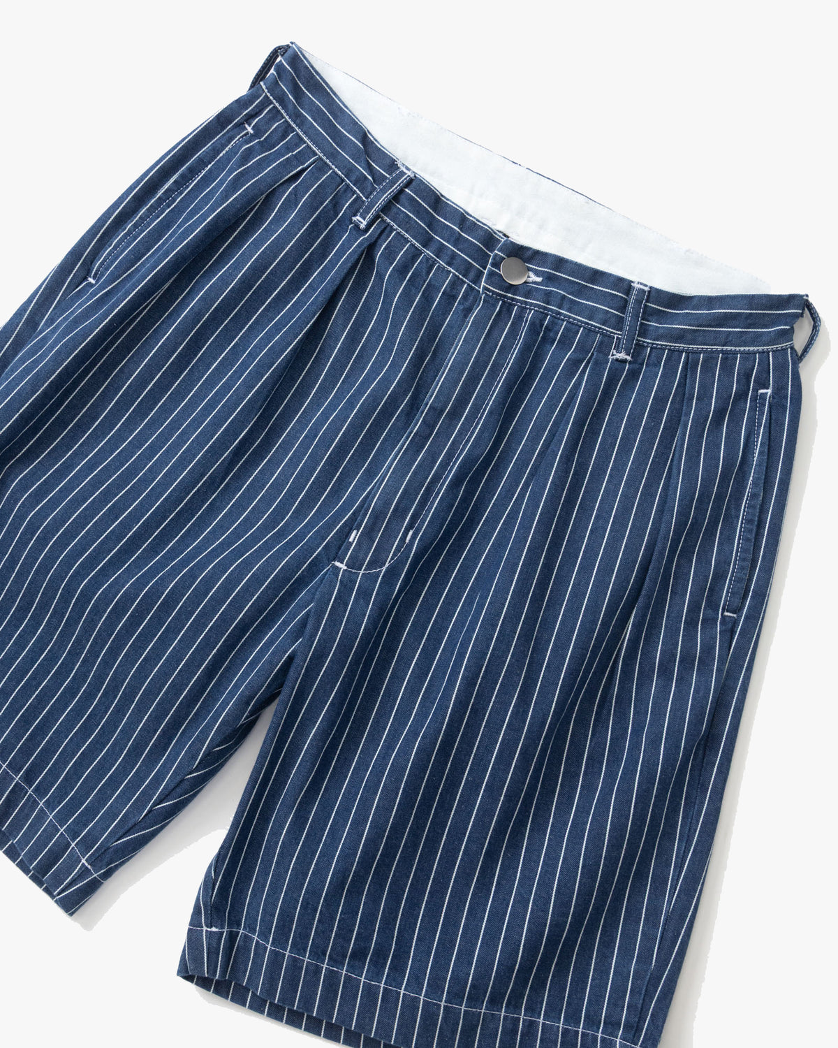 Service Works Pinstripe Denim Part Timer Shorts - Indigo