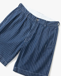 Service Works Pinstripe Denim Part Timer Shorts - Indigo