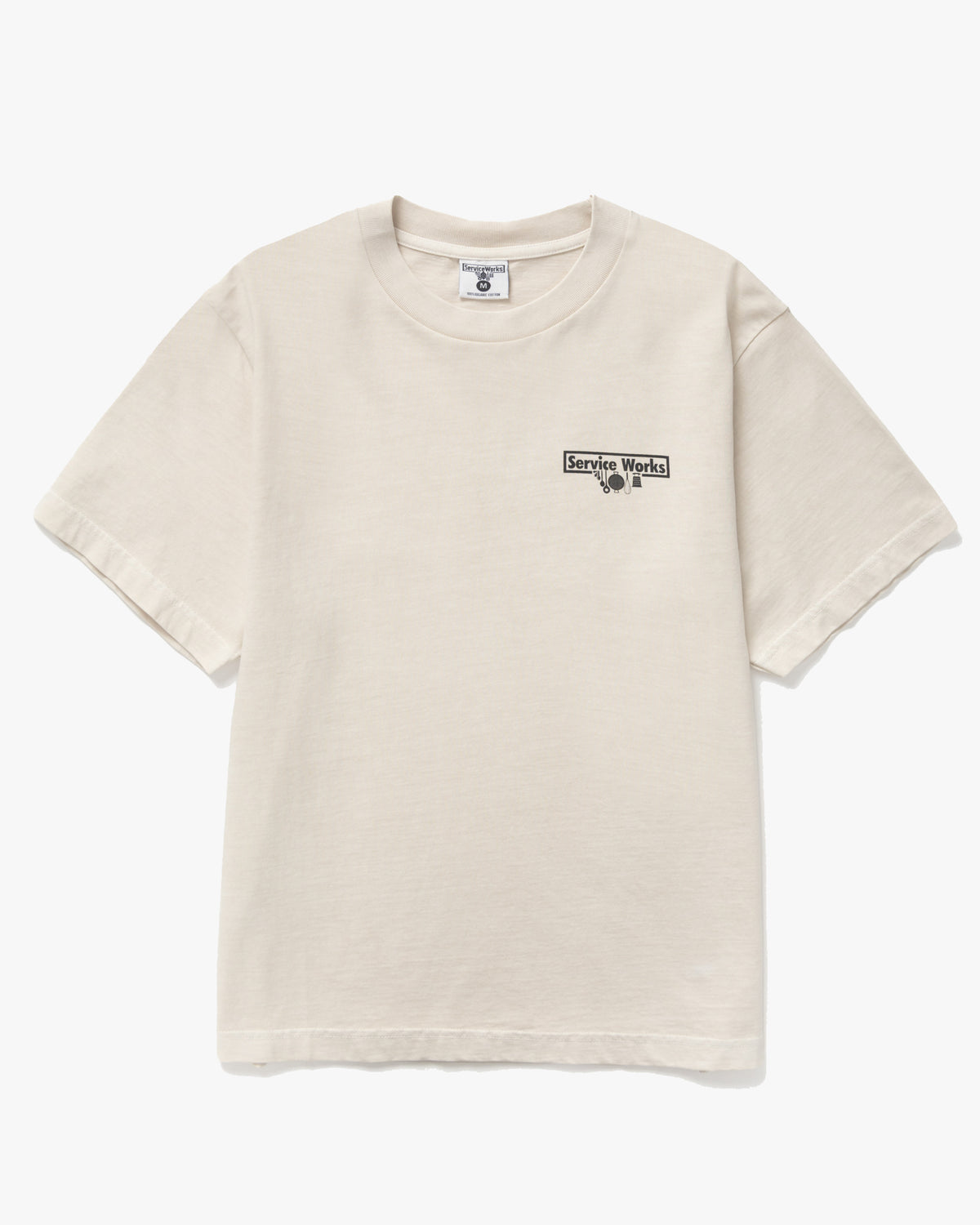 Service Works Pigment Dyed Trademark Tee - Natural | Service Works T Shirts | JEANSTORE