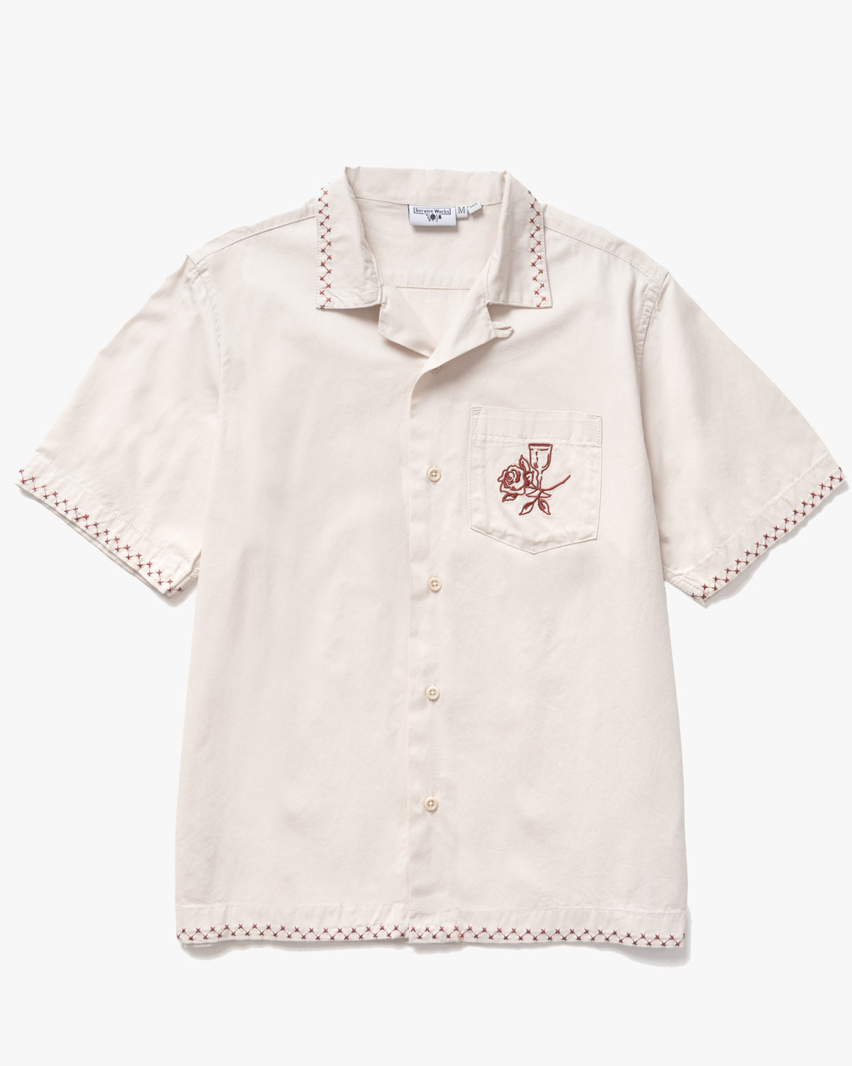 Service Works Border Shirt - Off White | Service Works Shirts | JEANSTORE