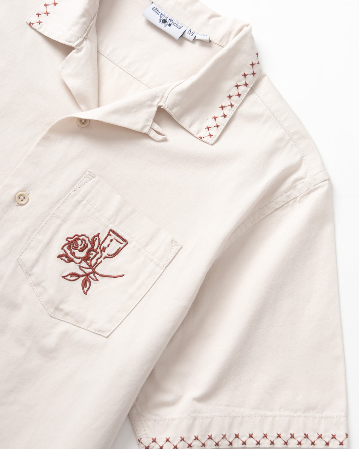 Service Works Border Shirt - Off White | Service Works Shirts | JEANSTORE