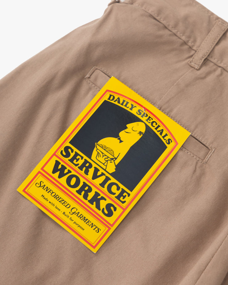 Service Works Twill Part Timer Shorts - Mushroom