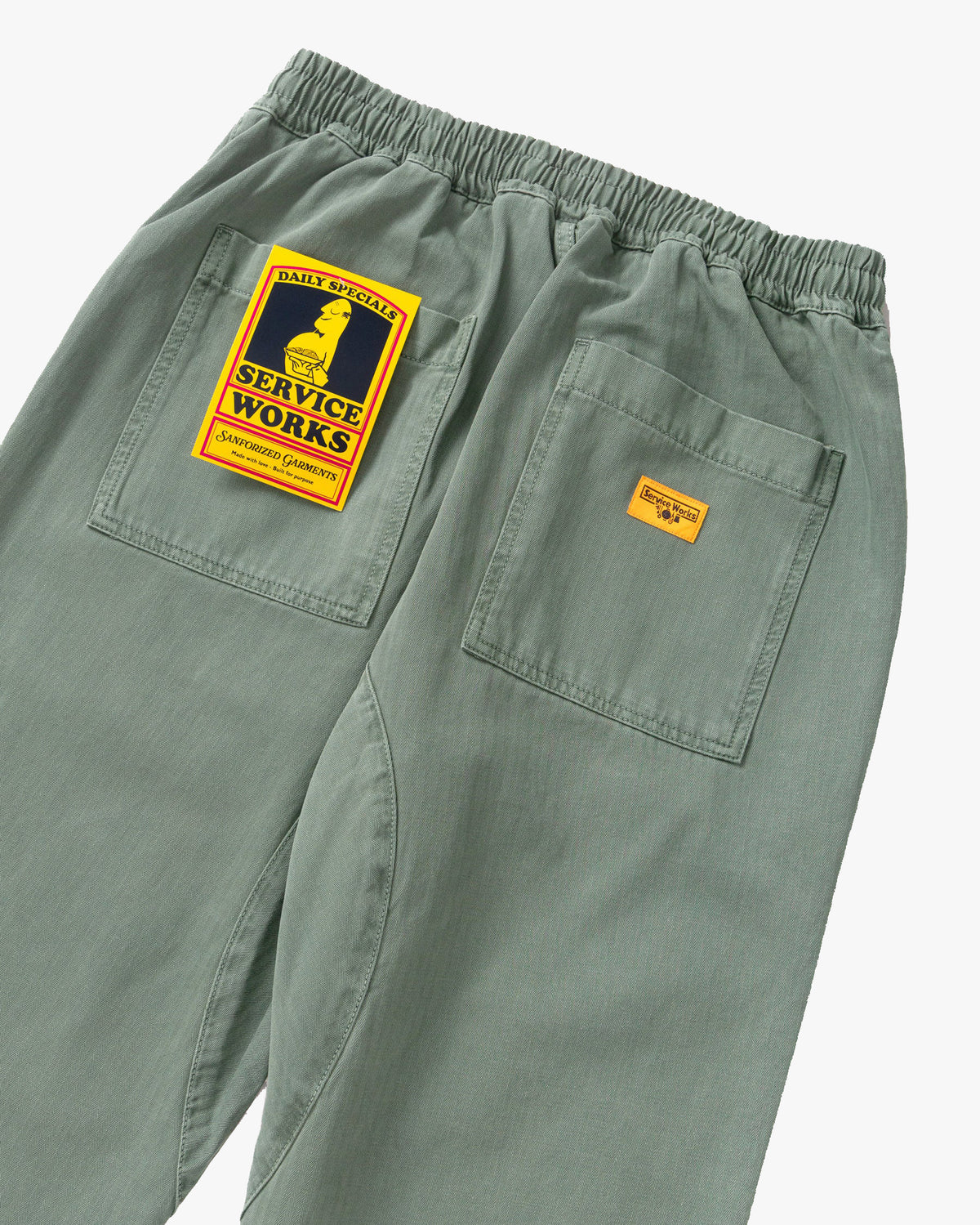 Service Works Pigment Herringbone Chef Pant - Olive