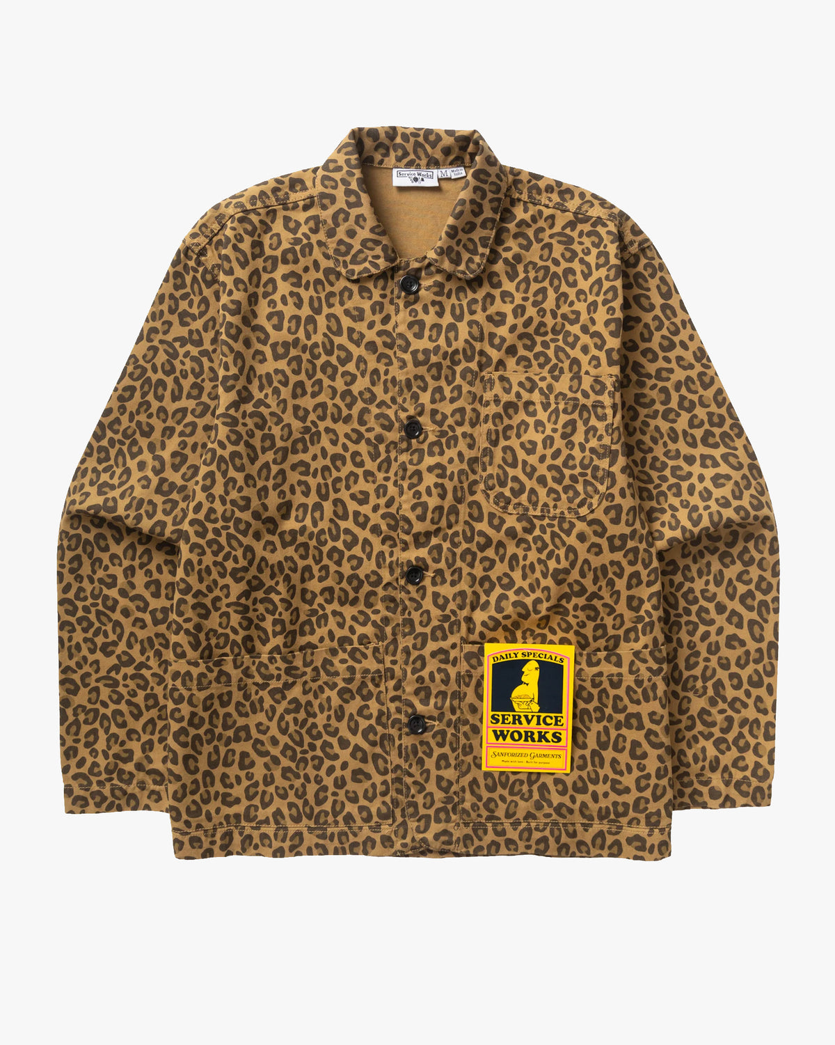 Service Works Patterned Easy Chef Shirt - Brown Leopard