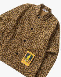 Service Works Patterned Easy Chef Shirt - Brown Leopard