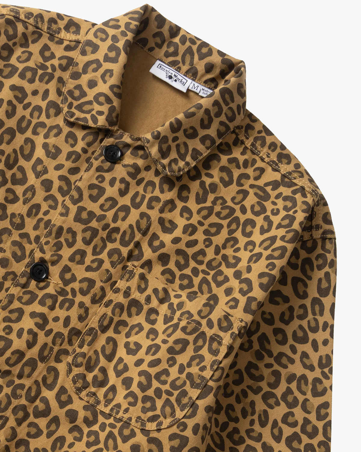 Service Works Patterned Easy Chef Shirt - Brown Leopard