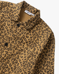 Service Works Patterned Easy Chef Shirt - Brown Leopard