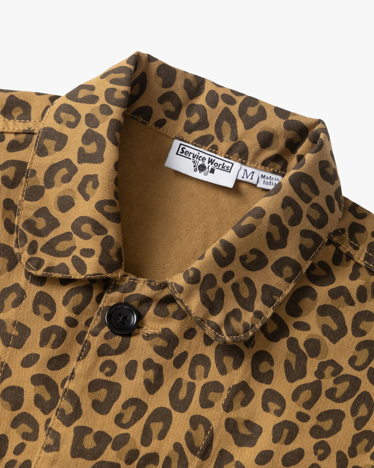 Service Works Patterned Easy Chef Shirt - Brown Leopard