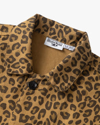 Service Works Patterned Easy Chef Shirt - Brown Leopard
