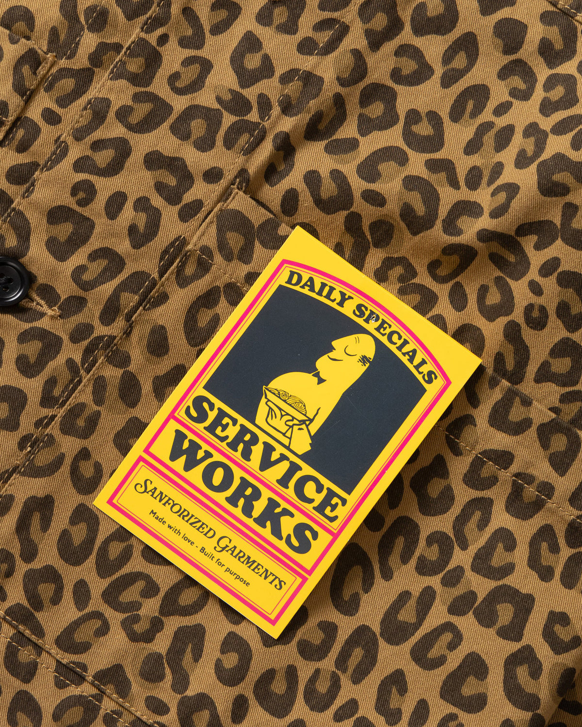 Service Works Patterned Easy Chef Shirt - Brown Leopard