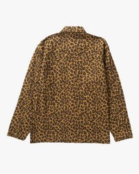 Service Works Patterned Easy Chef Shirt - Brown Leopard