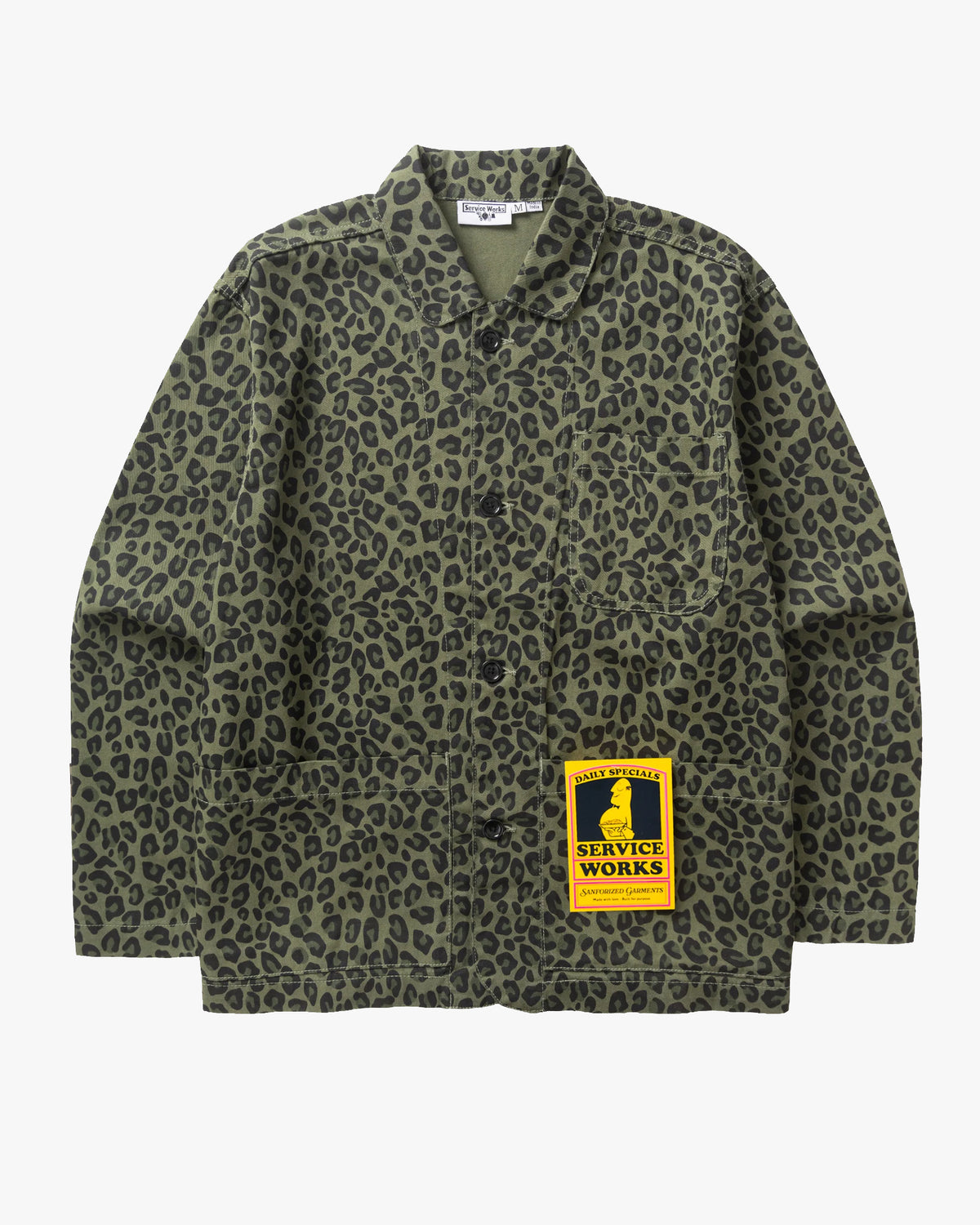 Service Works Patterned Easy Chef Shirt - Green Leopard