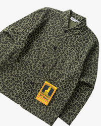 Service Works Patterned Easy Chef Shirt - Green Leopard