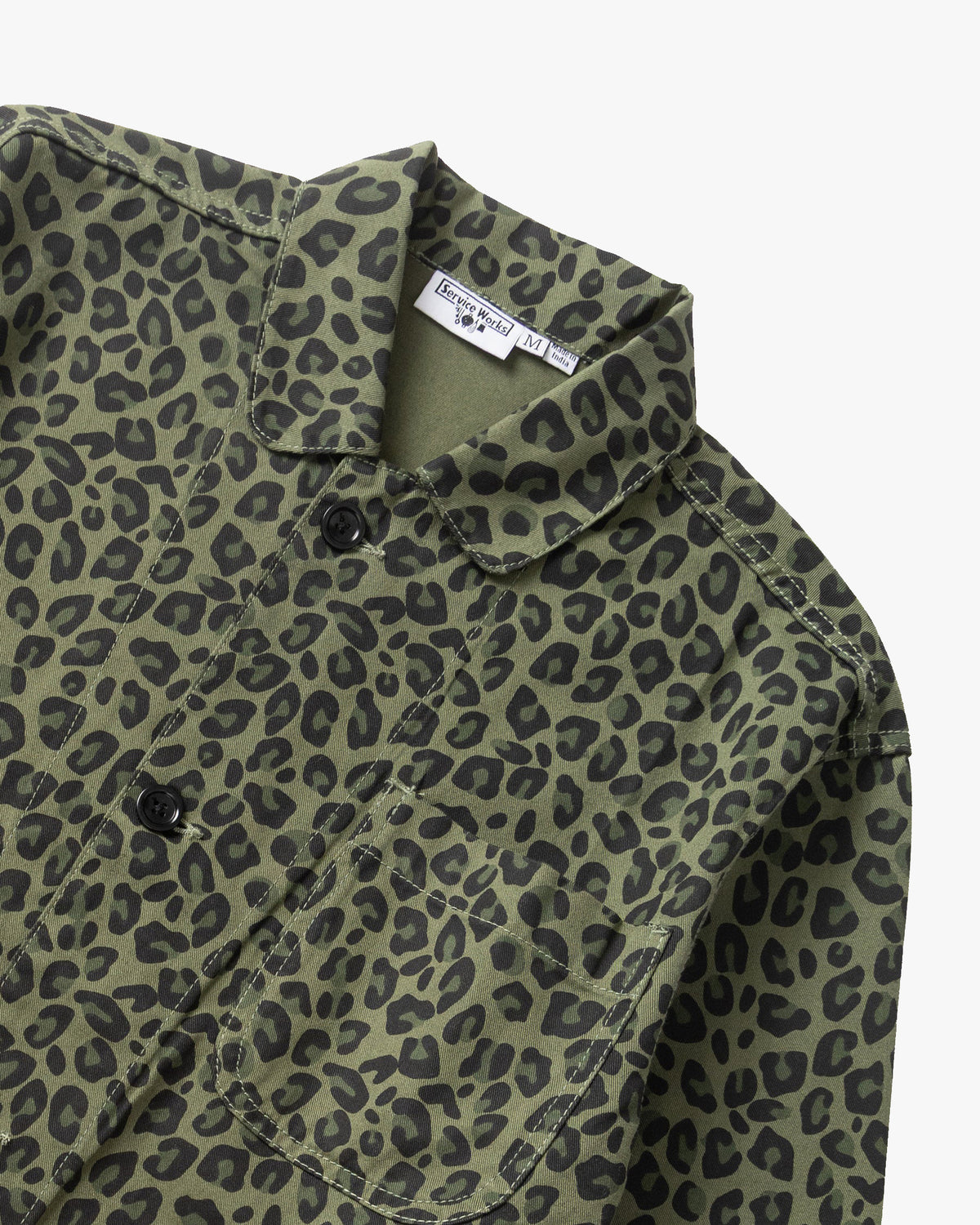 Service Works Patterned Easy Chef Shirt - Green Leopard