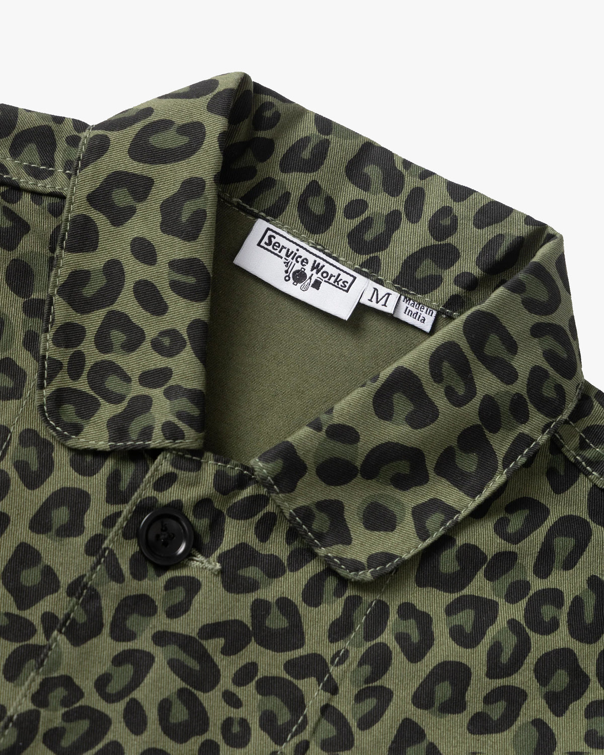 Service Works Patterned Easy Chef Shirt - Green Leopard
