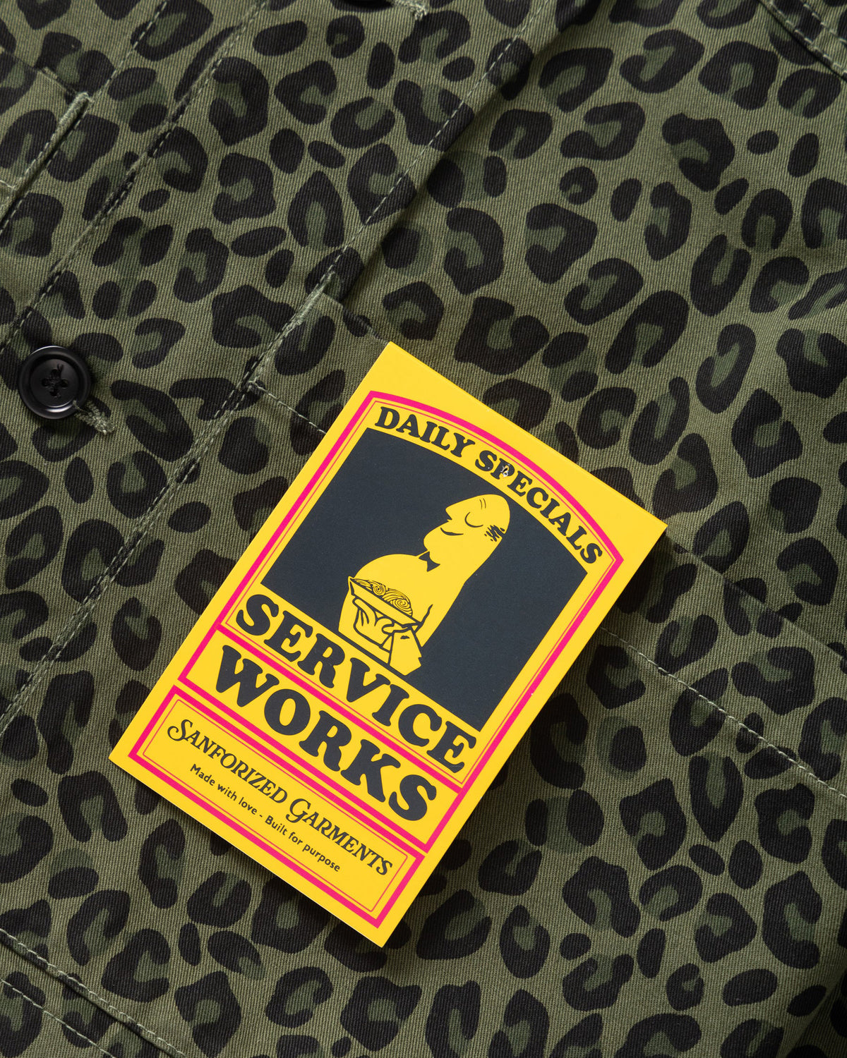 Service Works Patterned Easy Chef Shirt - Green Leopard