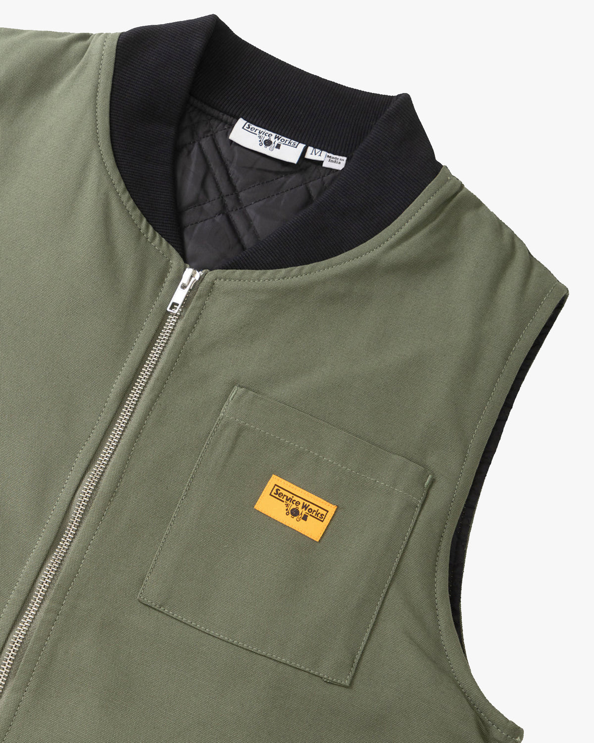 Service Works Padded Work Vest Jacket - Olive