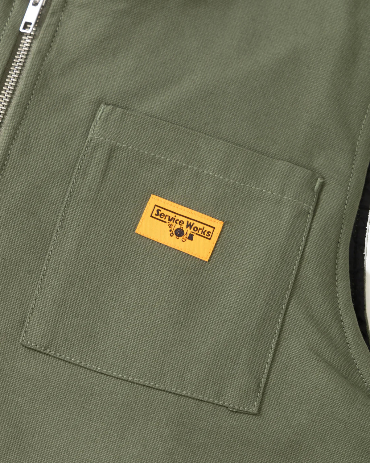 Service Works Padded Work Vest Jacket - Olive