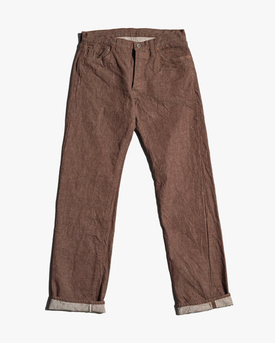 Samurai Jeans S0150BRX Regular Straight 15oz Selvedge Mens Jeans - Kanoko Brown | Samurai Jeans Jeans | Jeanstore