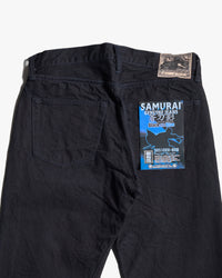 Samurai Jeans S0510XX-BOB 'Aoki Tachikage' 15oz Black-On-Blue Regular Fit Selvedge Jeans - Onewash