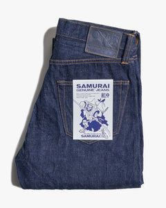Samurai Jeans S211AX Relaxed Tapered 18oz AI Plus Benkei Selvedge Jeans - Indigo Onewash