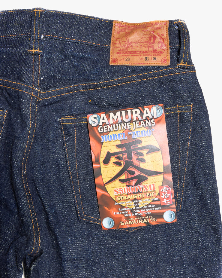 Samurai Jeans S5000VX II Zero Model Straight Fit 17oz Bushido Selvedge Mens Jeans - Onewash | Samurai Jeans Jeans | JEANSTORE