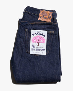 Samurai Jeans S500AX-SAKURA Regular Straight 18oz AI Plus Sakura Selvedge Jeans - Indigo