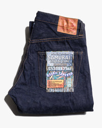 Samurai Jeans S520XX21oz Relaxed Tapered 21oz Cho-Kiwami Selvedge Jeans - Indigo Onewash