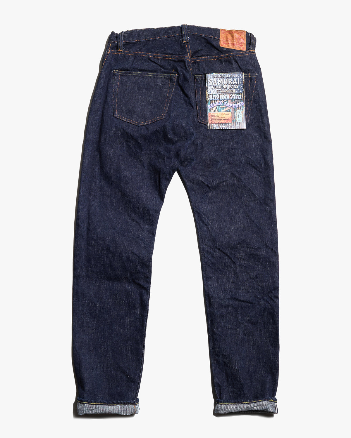 Samurai Jeans S520XX21oz Relaxed Tapered 21oz Cho-Kiwami Selvedge Jeans - Indigo Onewash