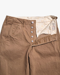 Samurai Jeans SJ48CP Wide Straight 15oz Heavy Selvedge Chino Pants - Khaki Onewash