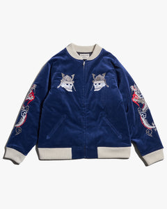Samurai Jeans SJSKJ25 Velveteen Sukajan Souvenir Jacket - Indigo