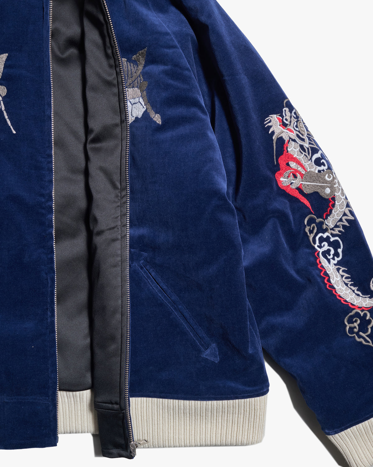 Samurai Jeans SJSKJ25 Velveteen Sukajan Souvenir Jacket - Indigo | Samurai Jeans Jackets & Coats | JEANSTORE